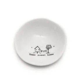 East of India Glazed Small Porcelain 'Home Sweet Home' Dish