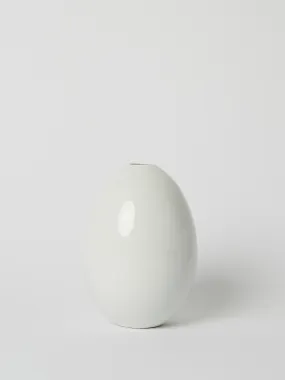 Egg Vase 16cm in White Glazed