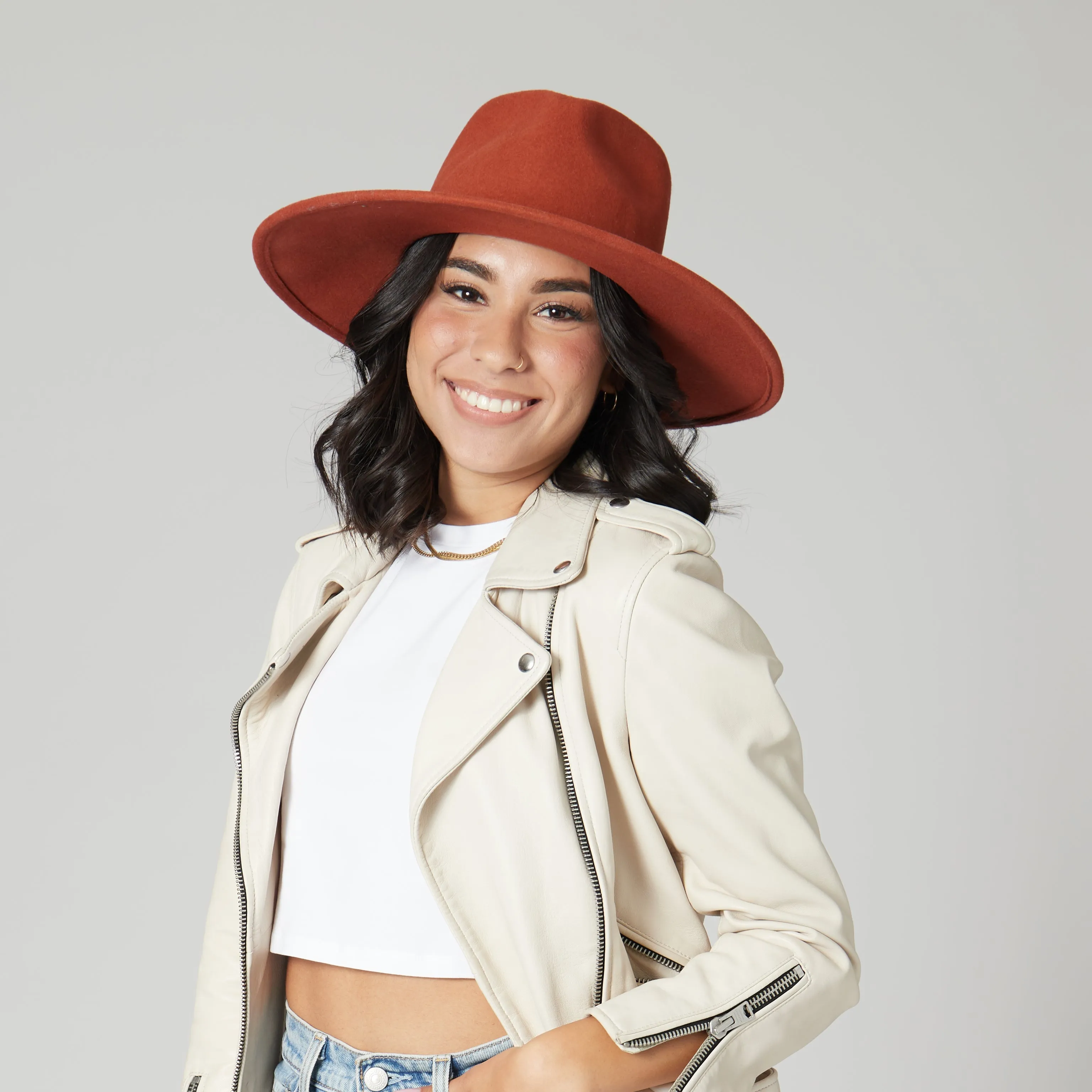 Flameworthy - Women's Felt Fedora W/ Belted Sliced Band