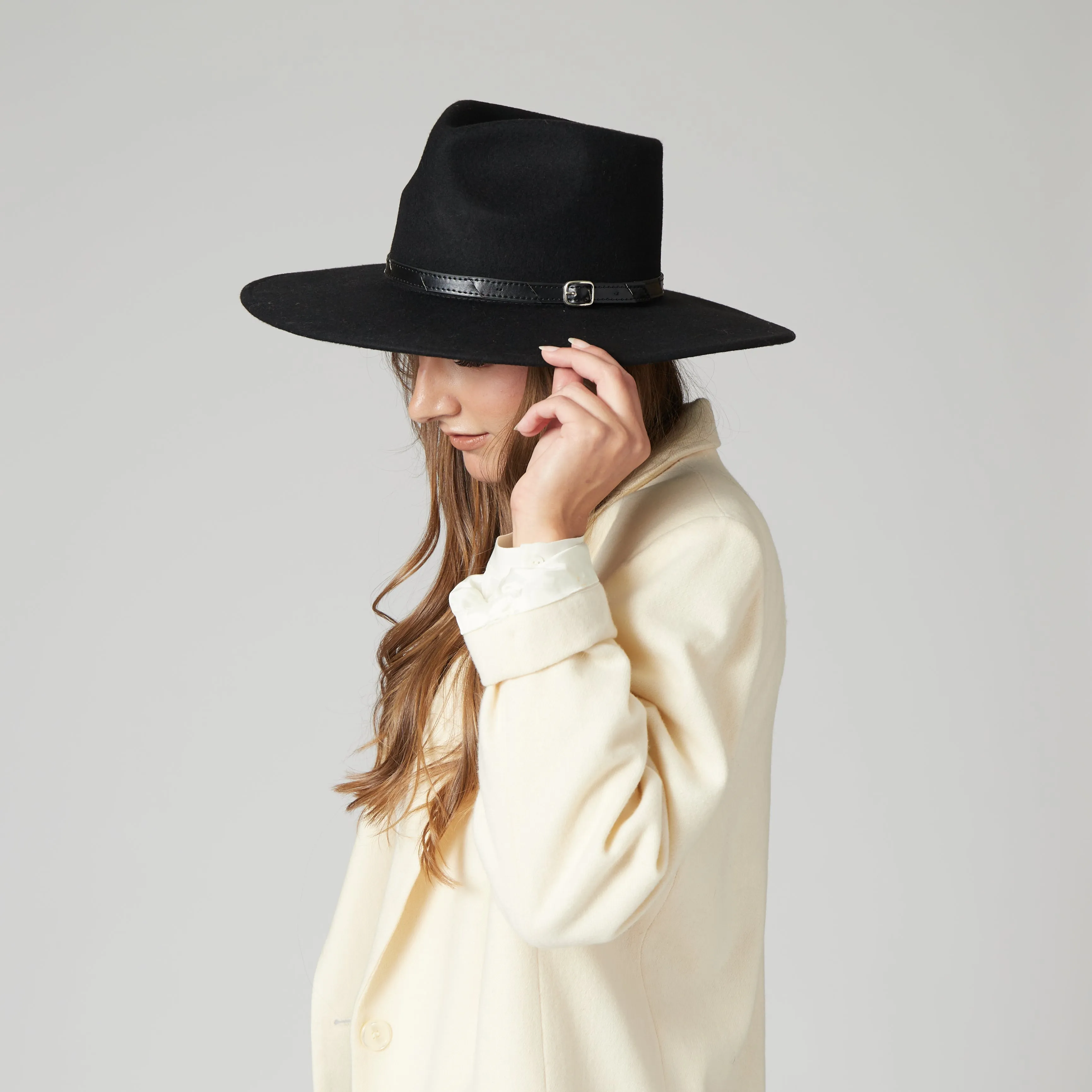 Flameworthy - Women's Felt Fedora W/ Belted Sliced Band