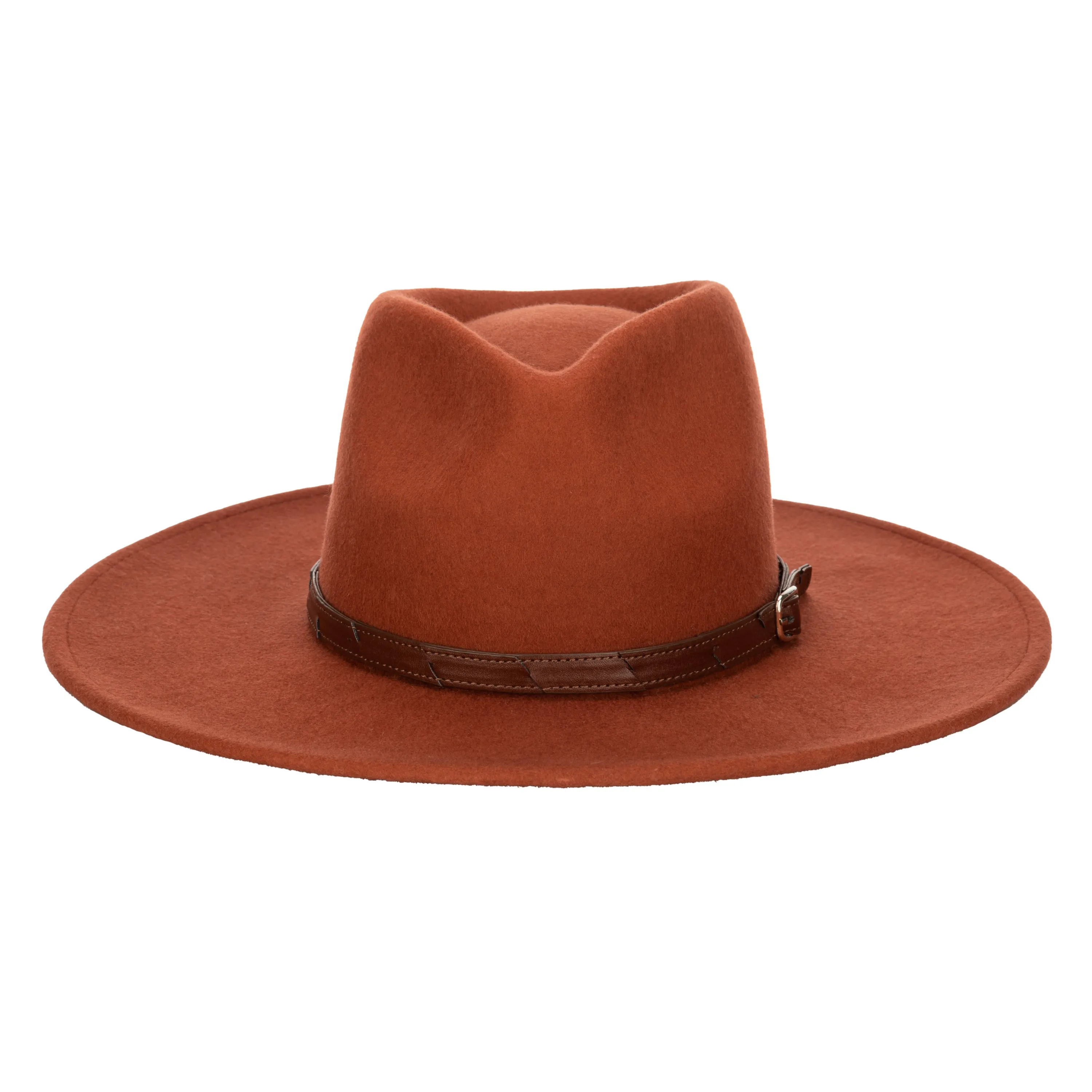 Flameworthy - Women's Felt Fedora W/ Belted Sliced Band