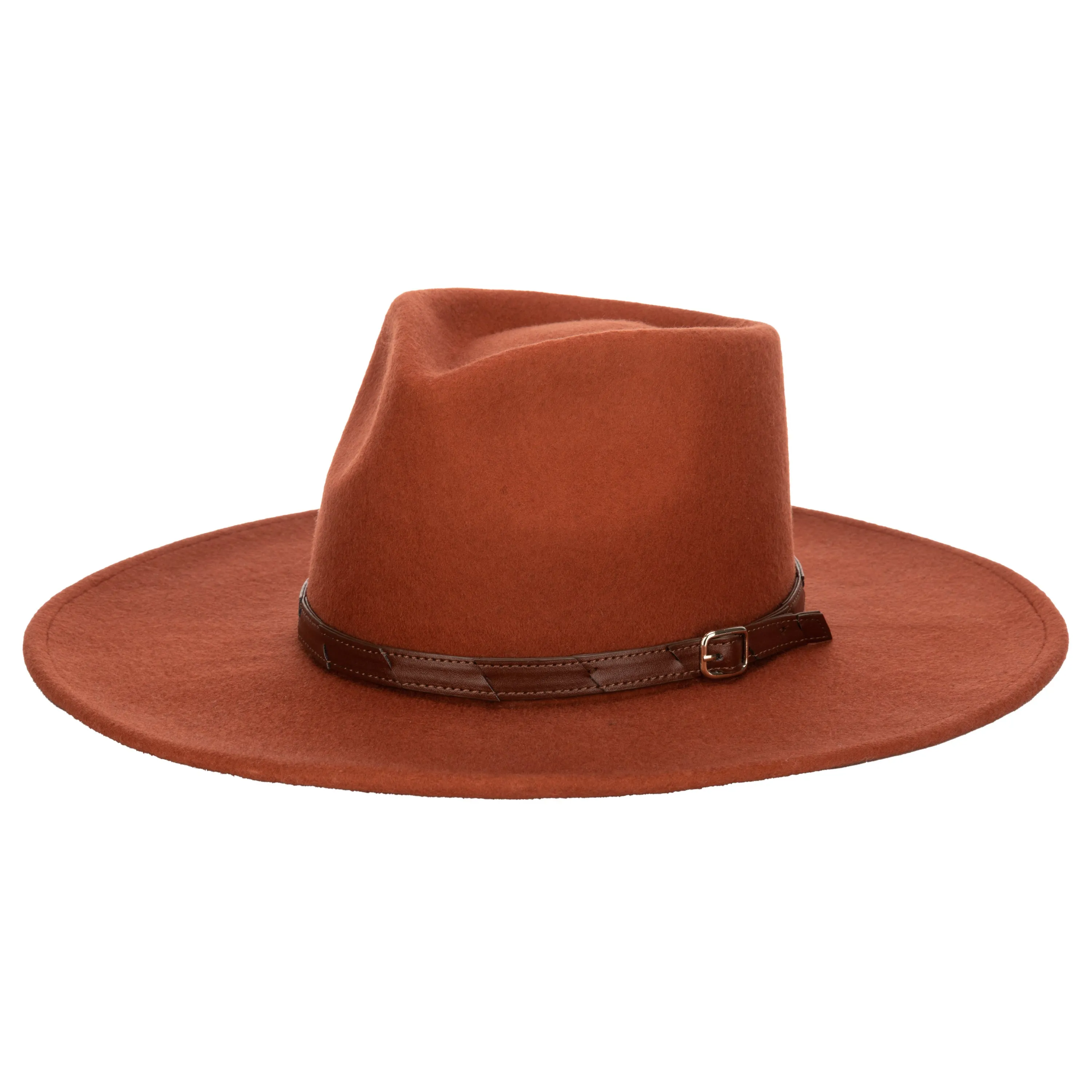 Flameworthy - Women's Felt Fedora W/ Belted Sliced Band