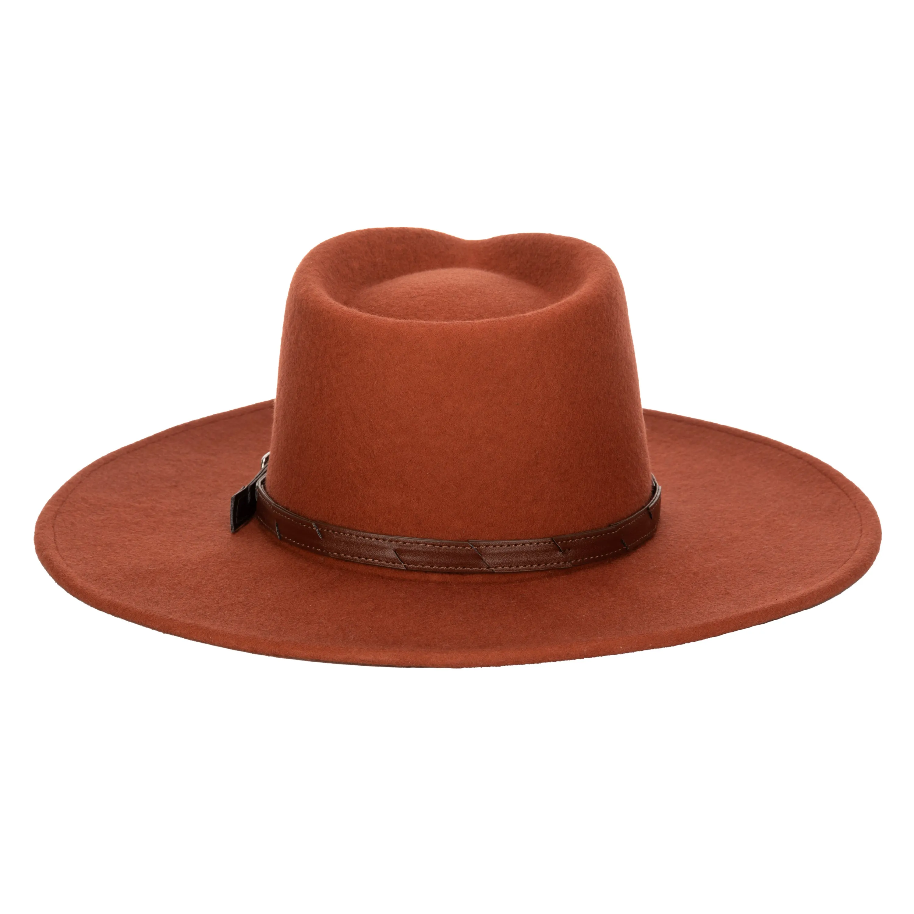 Flameworthy - Women's Felt Fedora W/ Belted Sliced Band