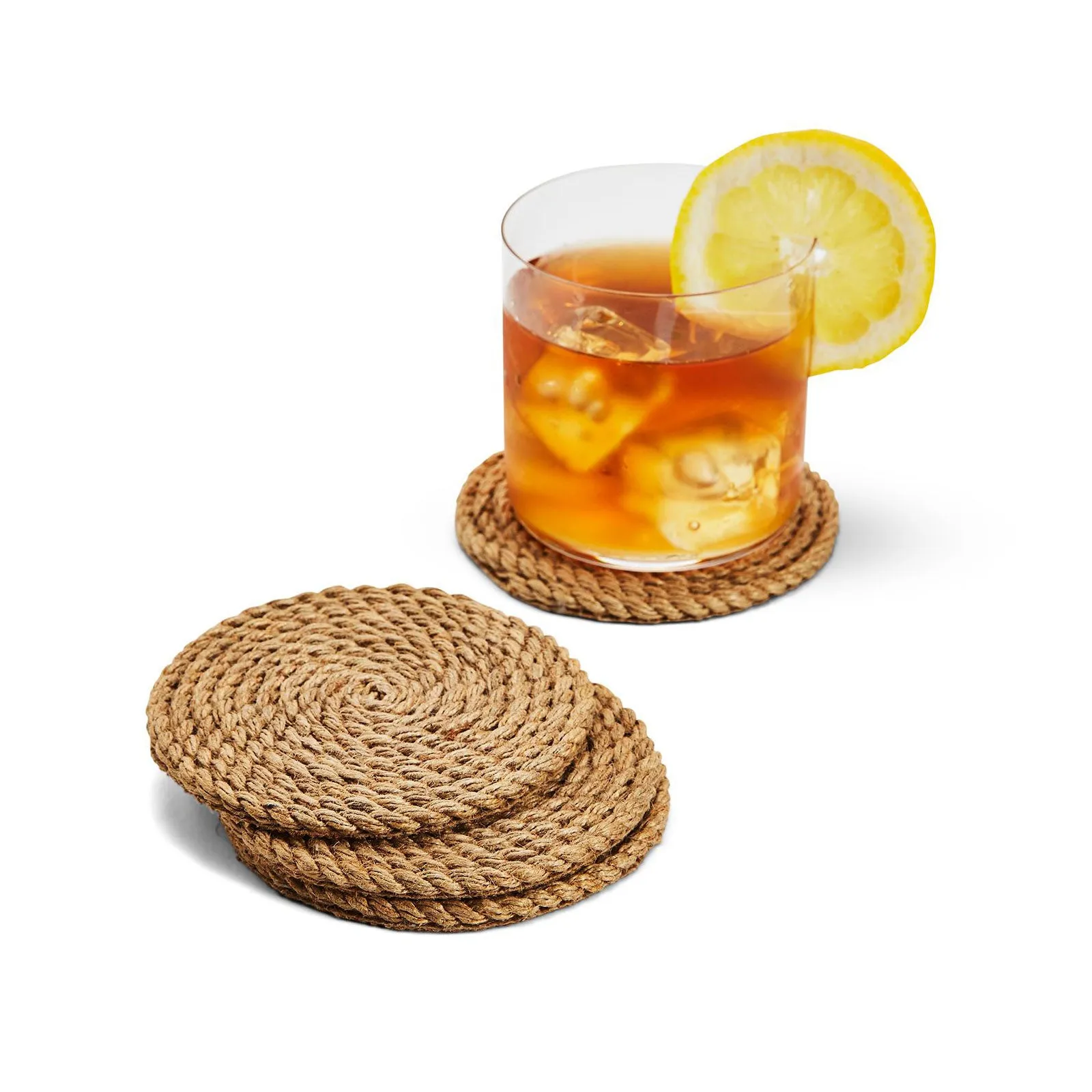 Full Circle Jute Rope Coasters, Set of 4