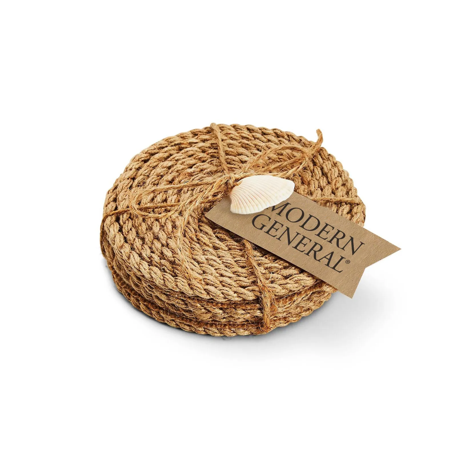 Full Circle Jute Rope Coasters, Set of 4