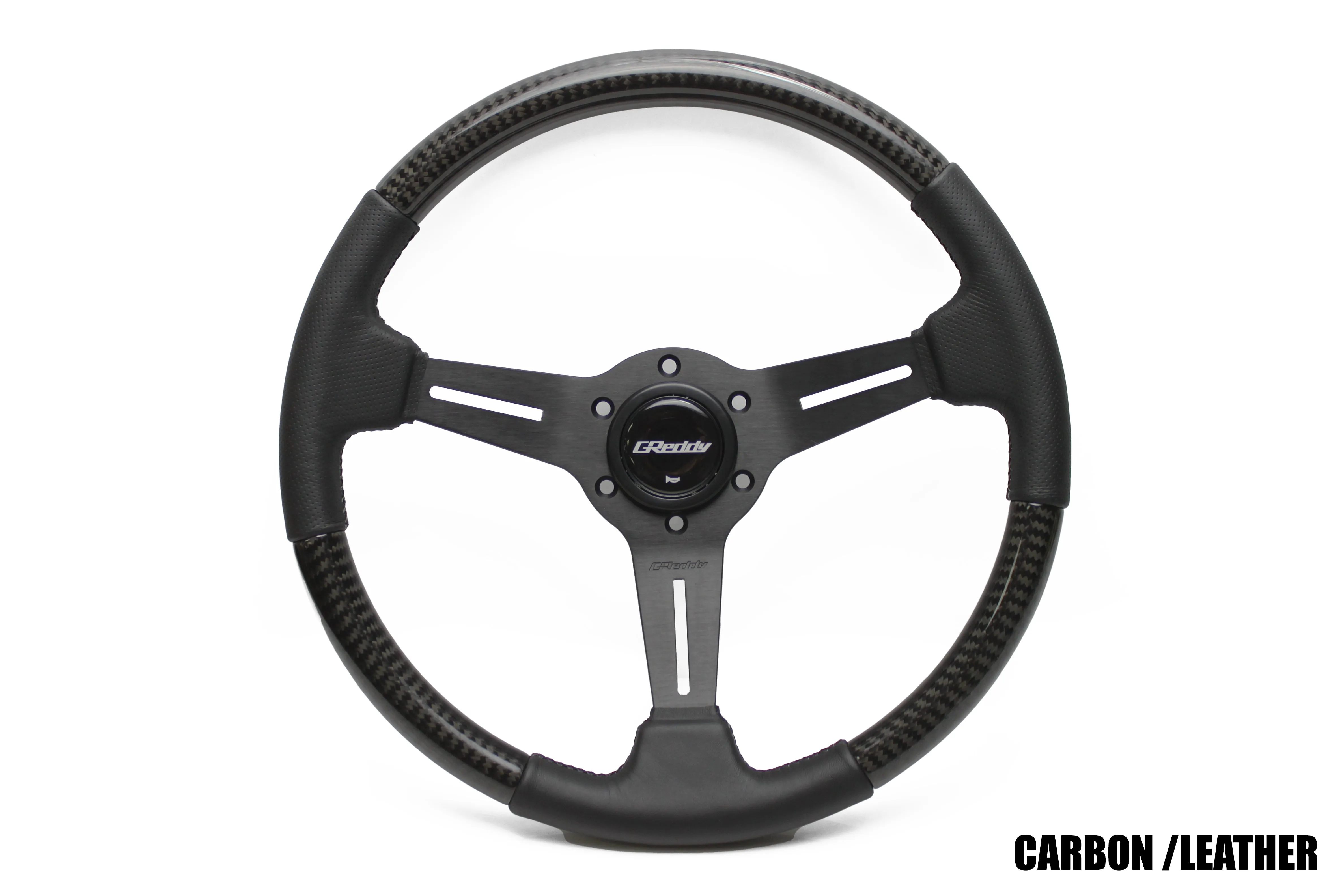 GREDDY SPORT STEERING WHEEL - CARBON LEATHER MED DISH - (16600007)