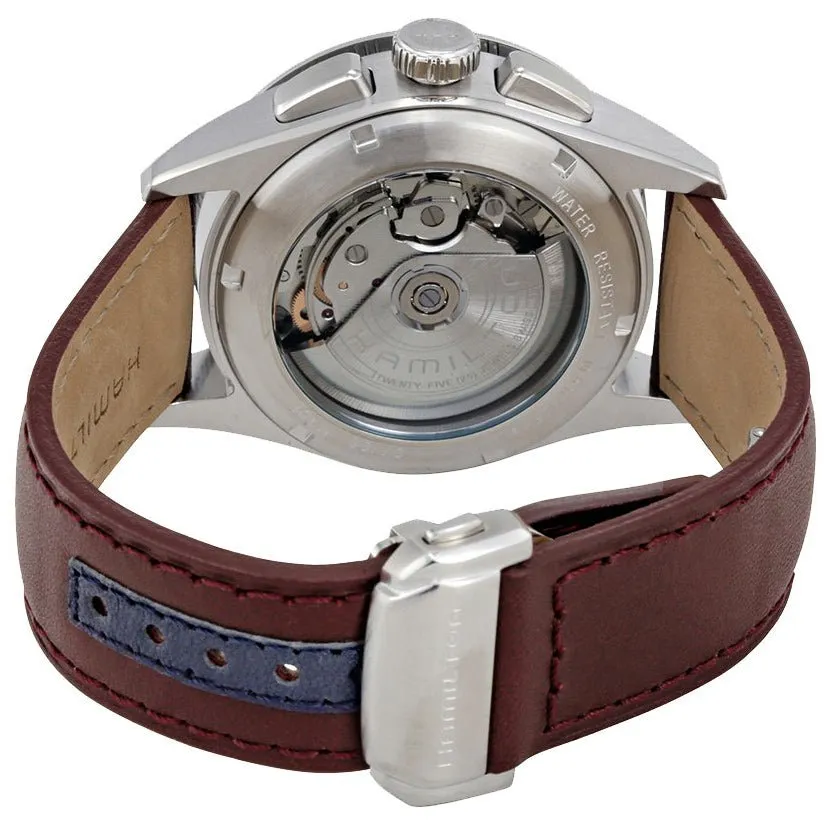 Hamilton Broadway Automatic Chronograph Day of Week Date Burgundy Men’s Strap Watch H43516871