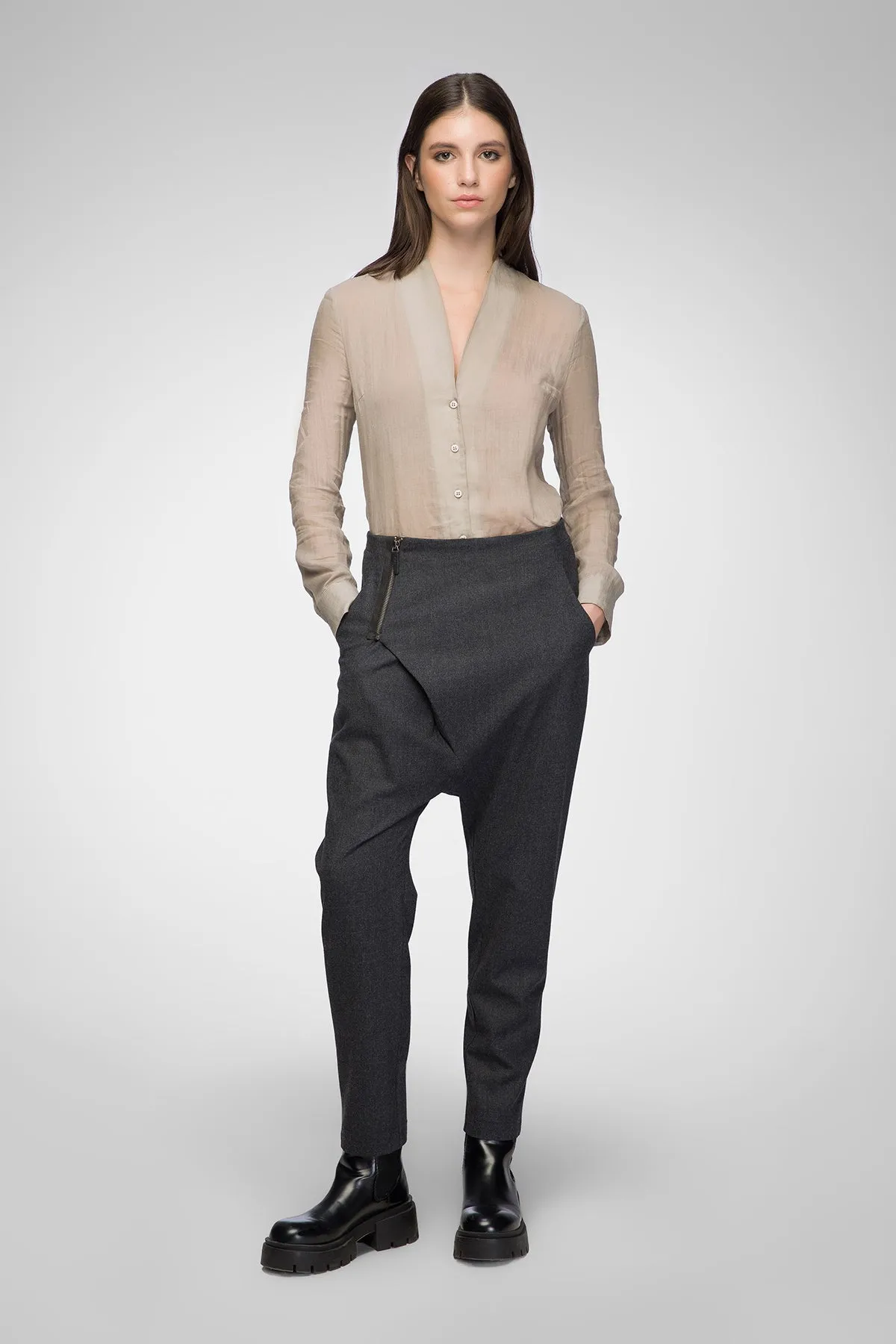 Hilda - Anthracite Wool Pant