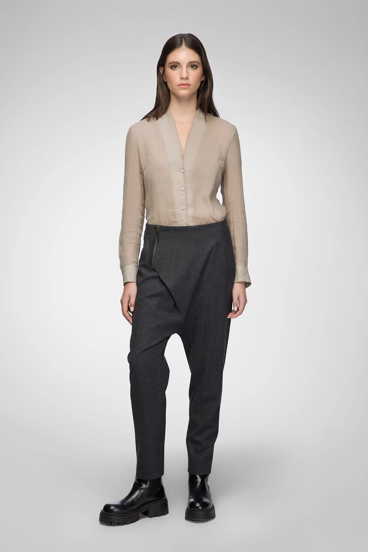 Hilda - Anthracite Wool Pant