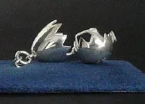 Kiwi in Egg Moving Sterling Silver Pendant or Charm