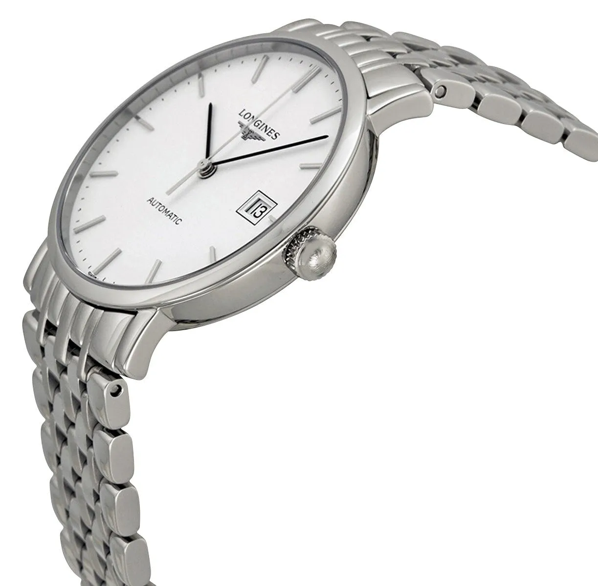 Longines Elegant Automatic Stainless Steel White Dial Date Unisex Watch L4.810.4.12.6