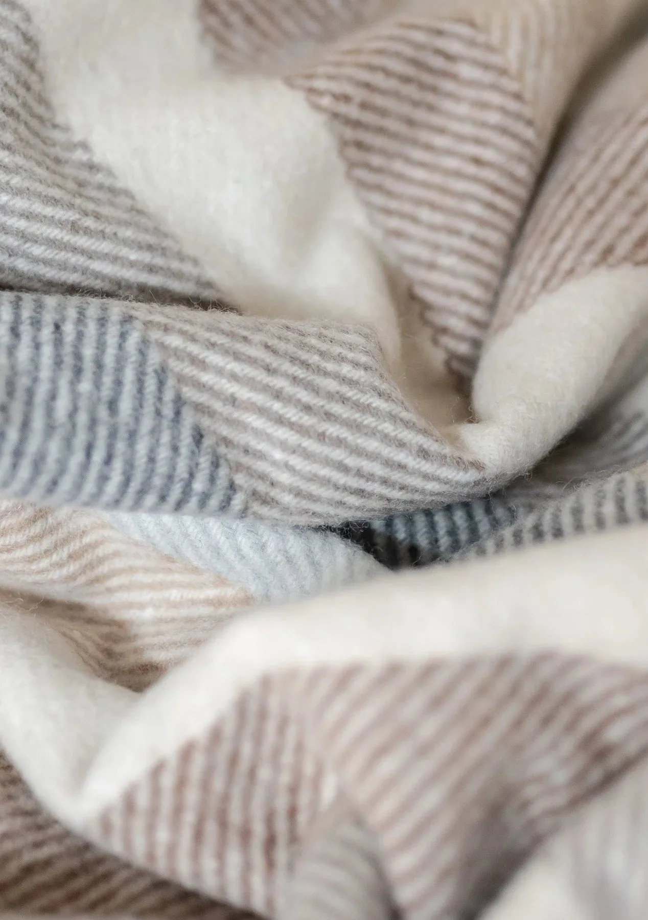 LRNSTNT04 - Recycled Wool Blanket In Neutral Stripe By TBCO