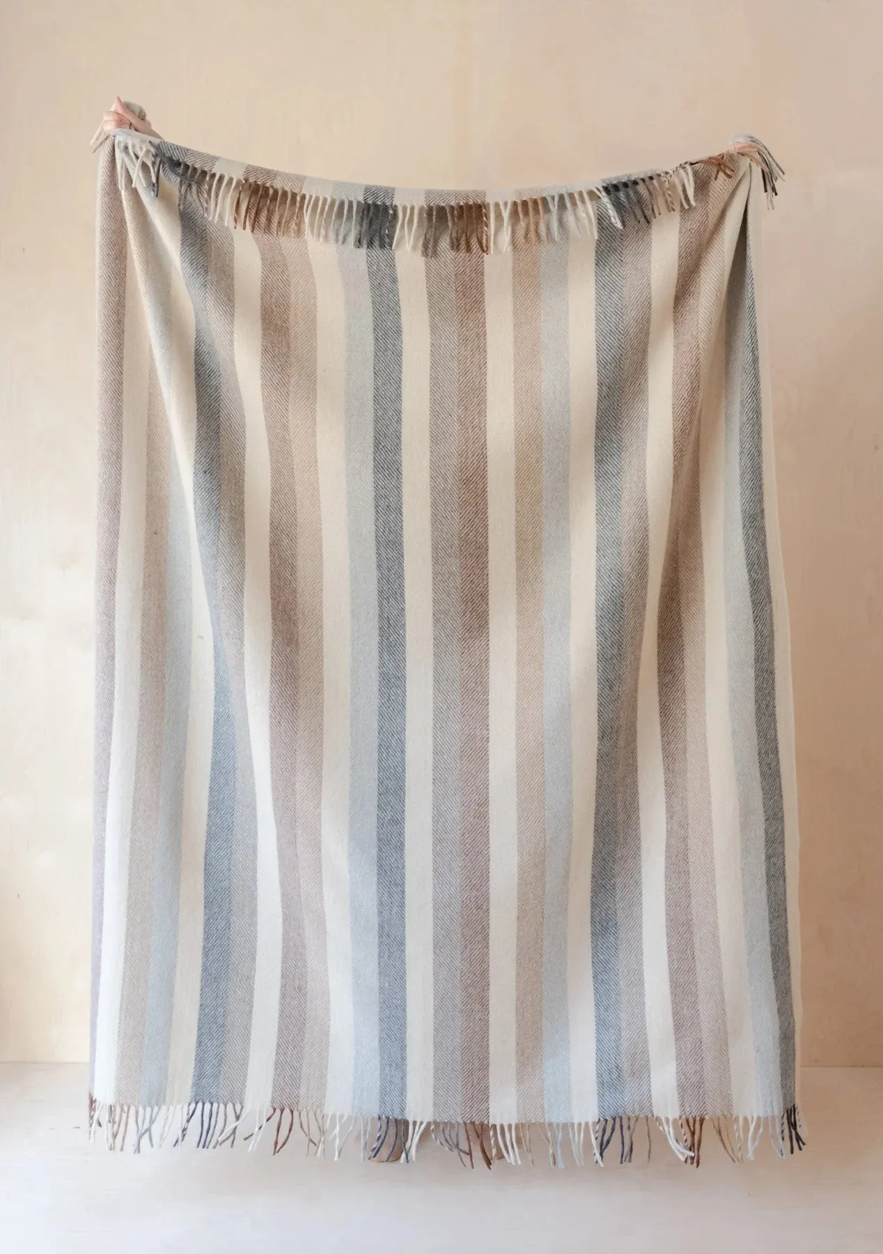 LRNSTNT04 - Recycled Wool Blanket In Neutral Stripe By TBCO