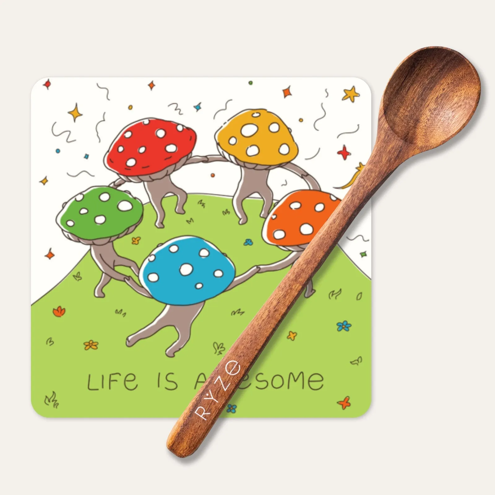 Mushroom Magnet   Acacia Spoon