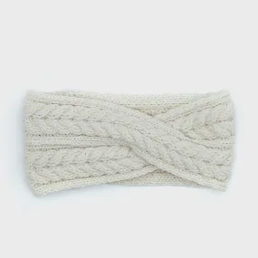 Natural Aran Twisted Knitted Headband