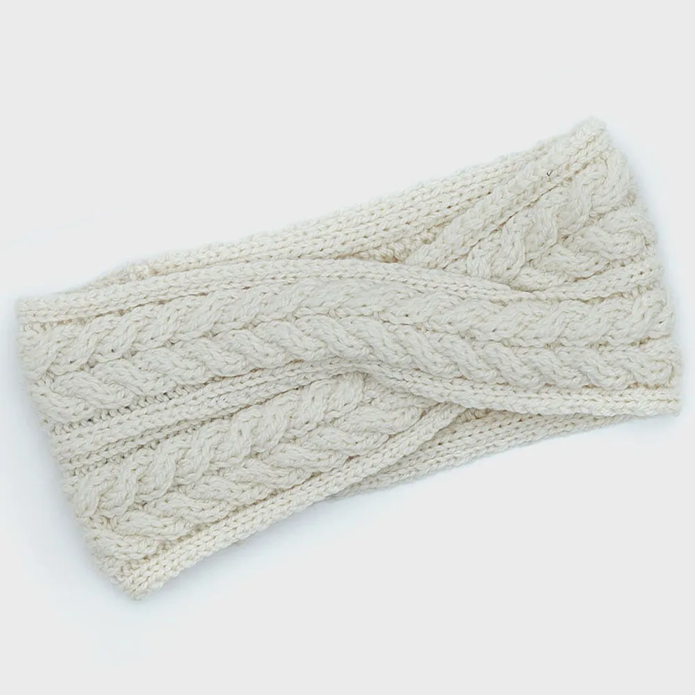 Natural Aran Twisted Knitted Headband