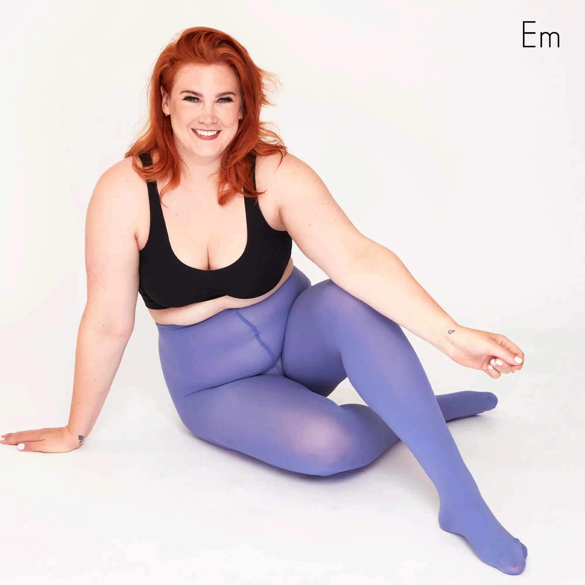 Pamela Mann Hosiery Curvy Super-Stretch 50 Denier Tights in Grape Periwinkle