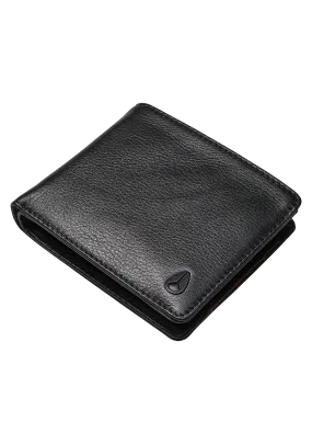 Pass Leather Coin Wallet - Black