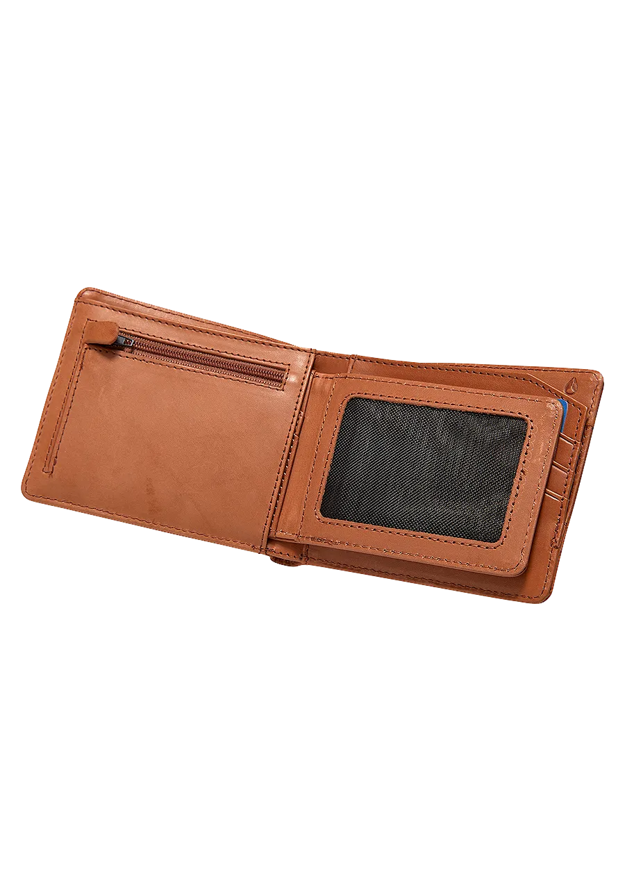 Pass Leather Coin Wallet - Saddle