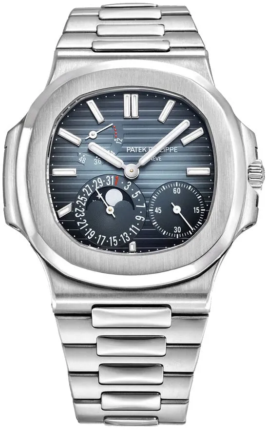 Patek Philippe Nautilus Moon Phase Stainless Steel/ Blue Date Dial (Ref#5712/1A-001)