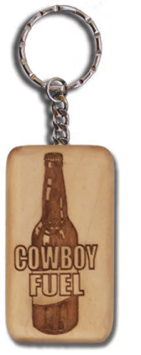 "Cowboy Fuel" Wooden Key Chain