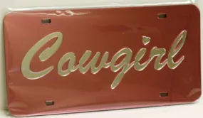 "Cowgirl Dark" Mirrored License Plate