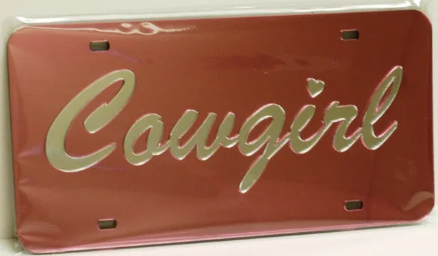 "Cowgirl Dark" Mirrored License Plate