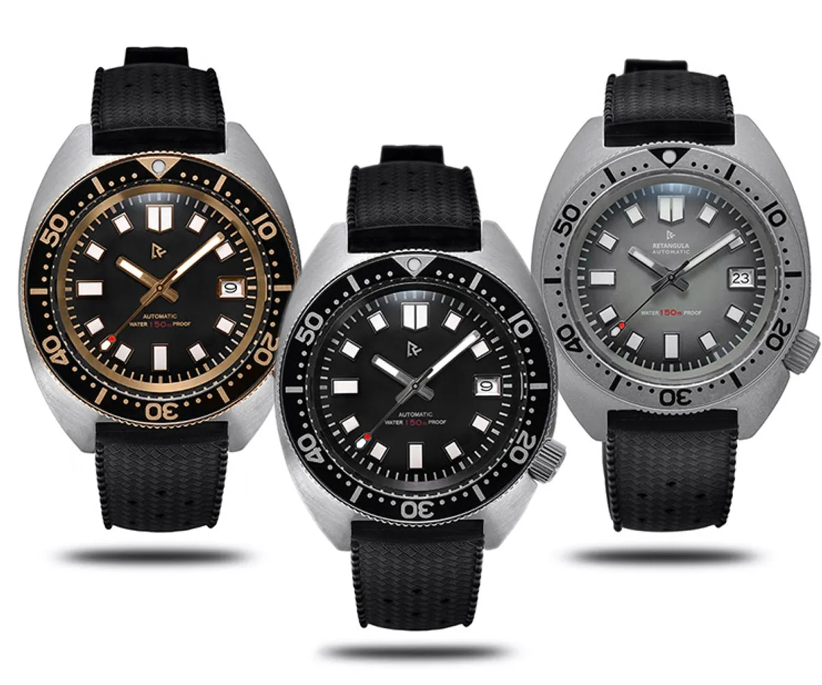 Rdunae Retangula Slim Turtle 6105-8000 Dive Watch