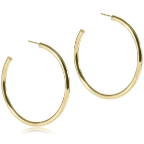 Round Gold 2" Post Hoop - 3mm - Smooth