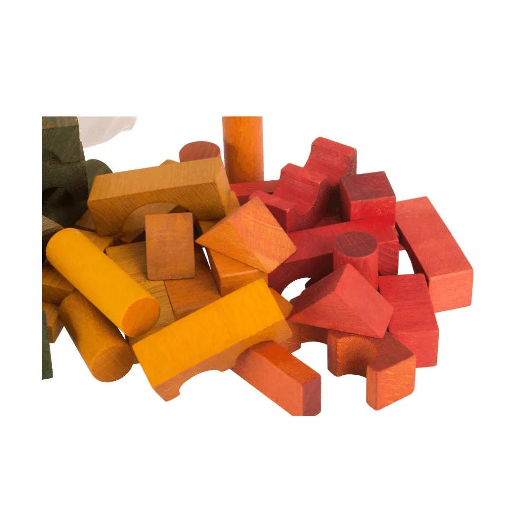 Sack of 100 Wooden Building Blocks