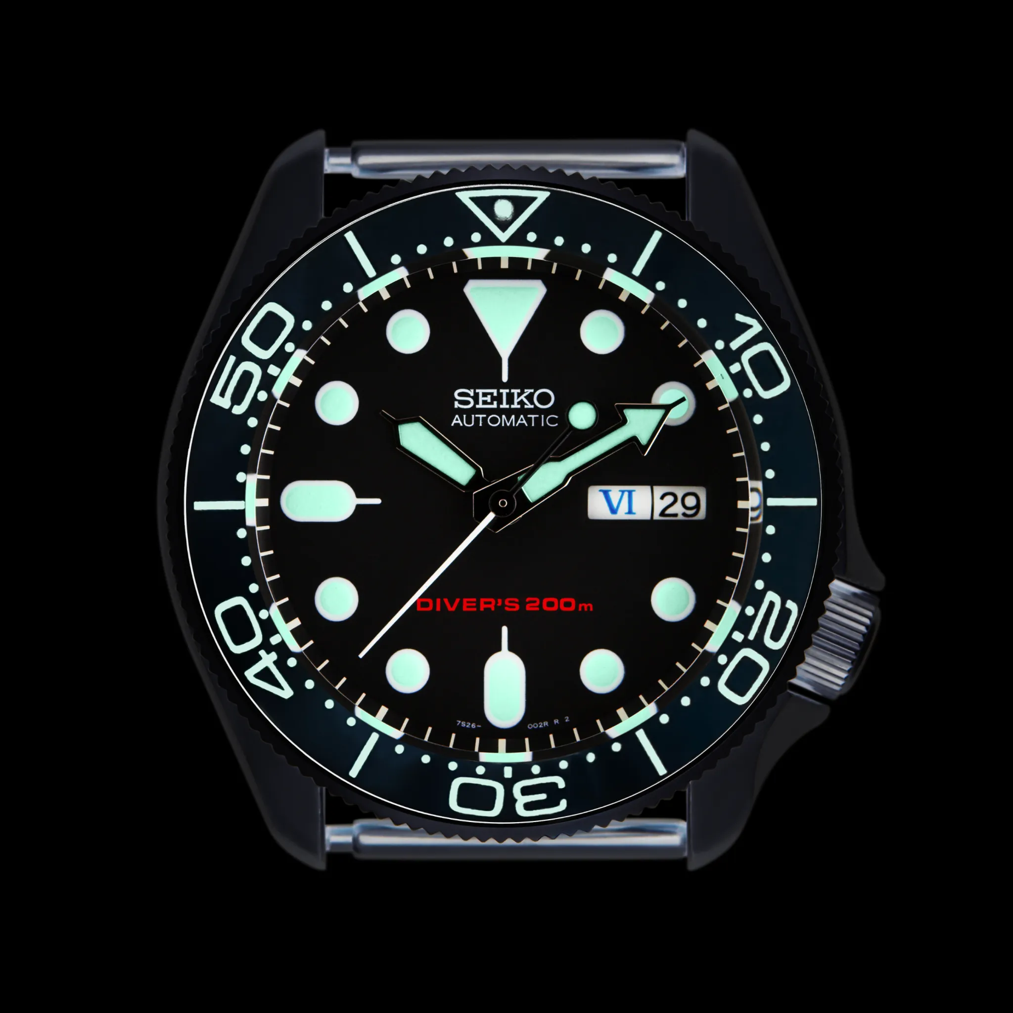 SKX007/SRPD Lumed Ceramic Bezel Insert: SMP style Black/White Mk2