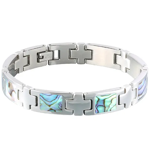 Stainless Steel Abalone Inlay Bracelet