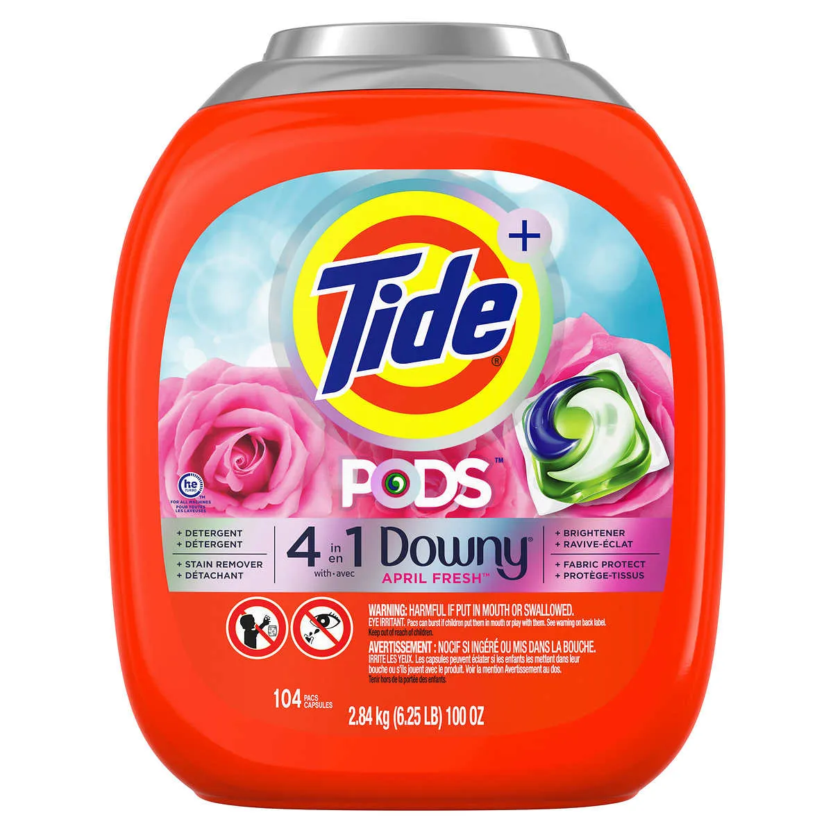 Tide Pods with 4 in 1 Downy April Fresh Liquid Laundry Detergent Pacs 98 pods--- clearance