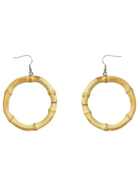 Tiki Round Bamboo Earrings