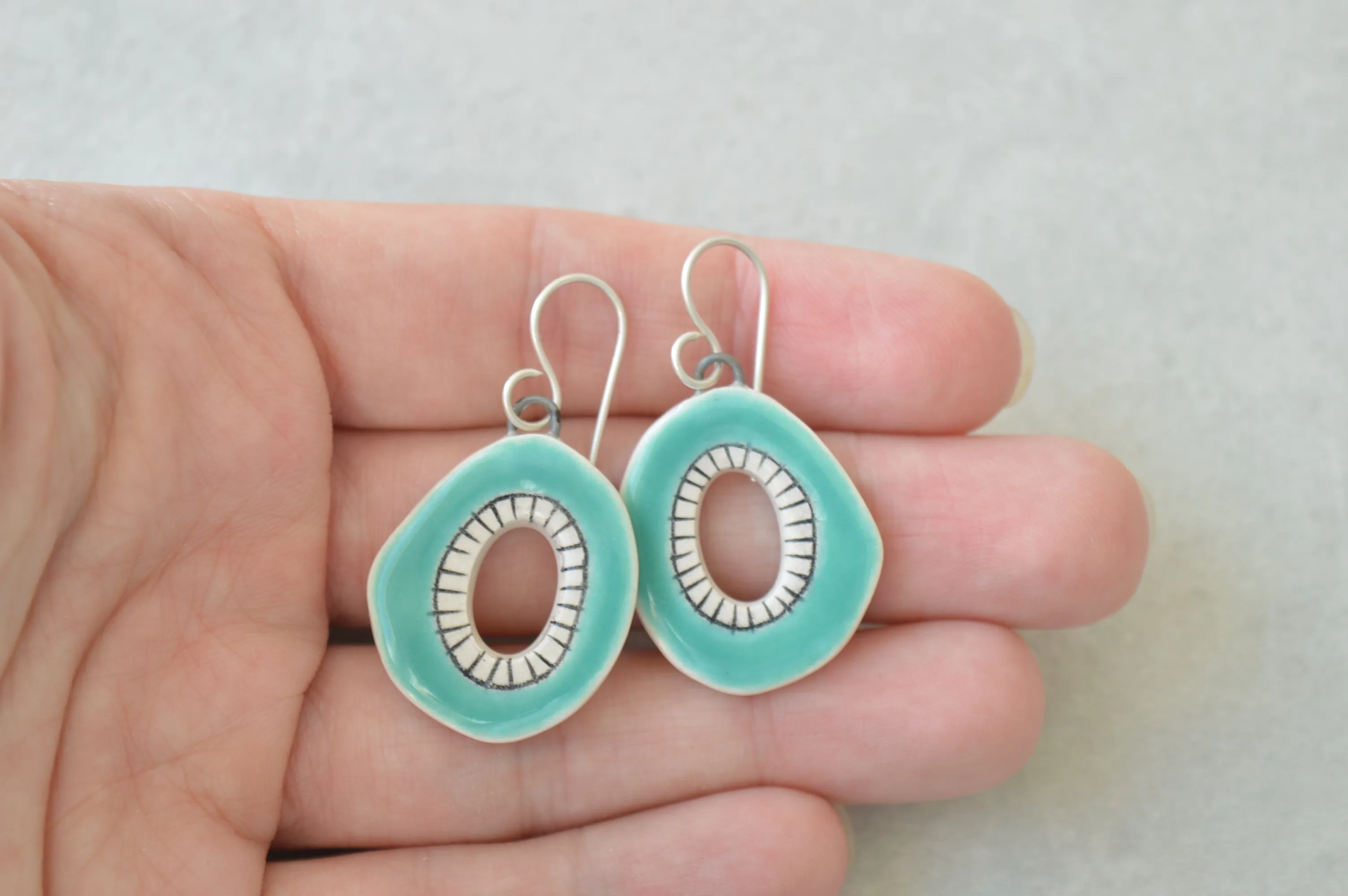 Turquoise little hoops