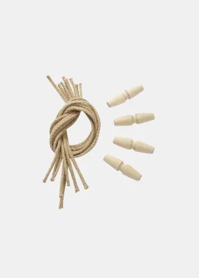 Unvarnished Wooden Toggles and Jute Rope