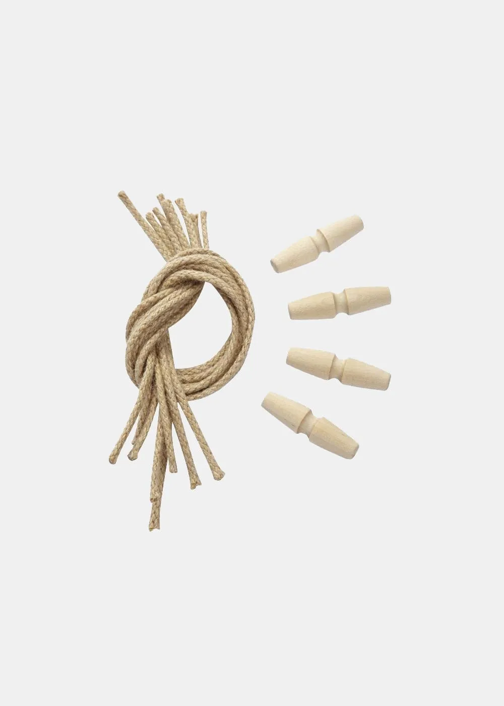 Unvarnished Wooden Toggles and Jute Rope