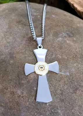 US Coast Guard Stainless Steel Cross Necklace