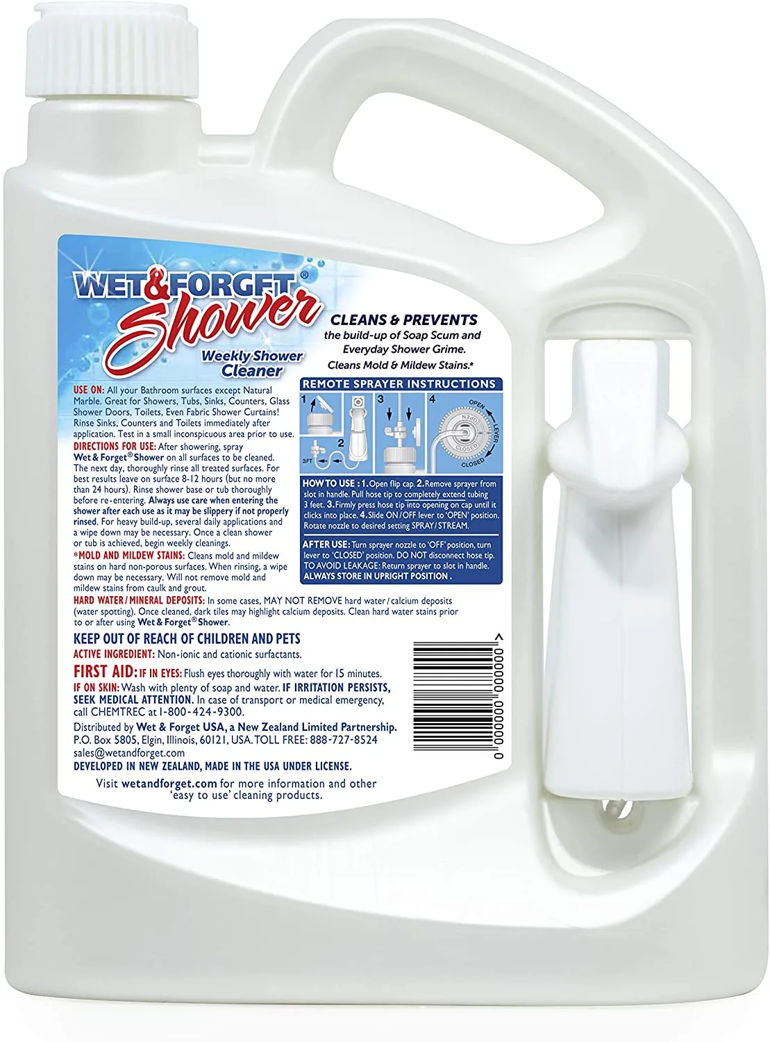 Wet & Forget Shower Spray Cleaner Weeks 12 Cleaning Power VANILLA essence 2L