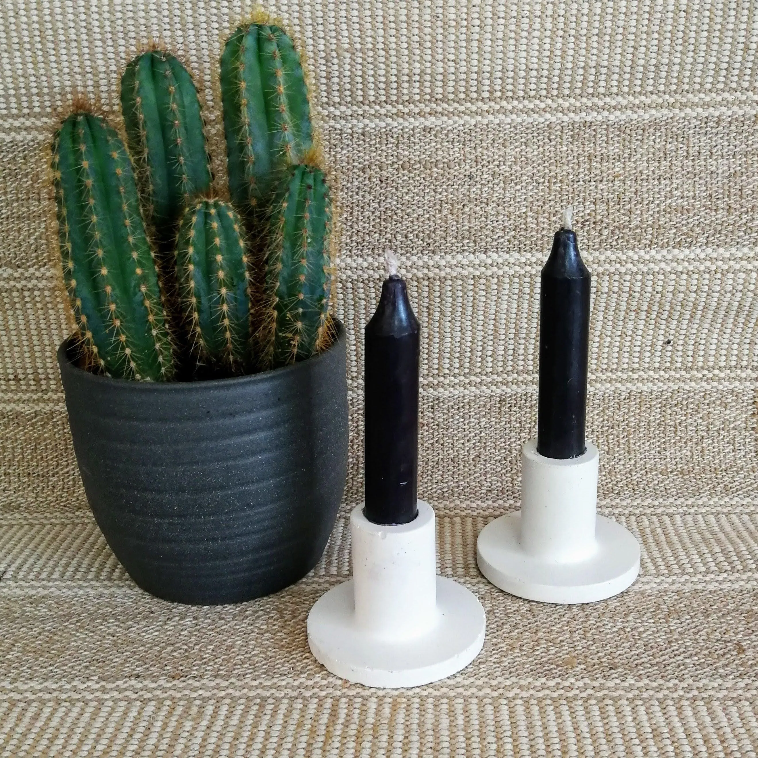 White Candle Holder Set