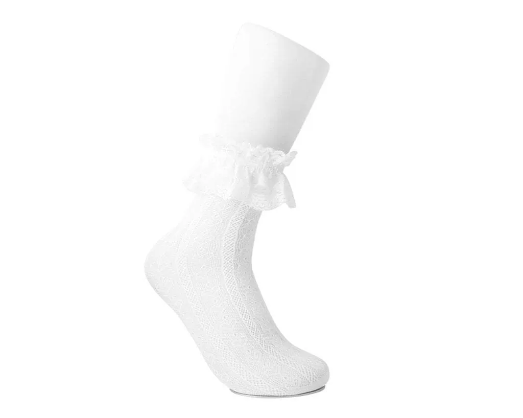 White Lace Crew Sock