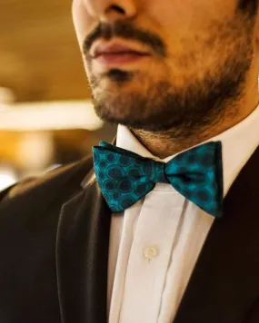 WORLD BEATER - Silk Bow Tie - Teal Blue