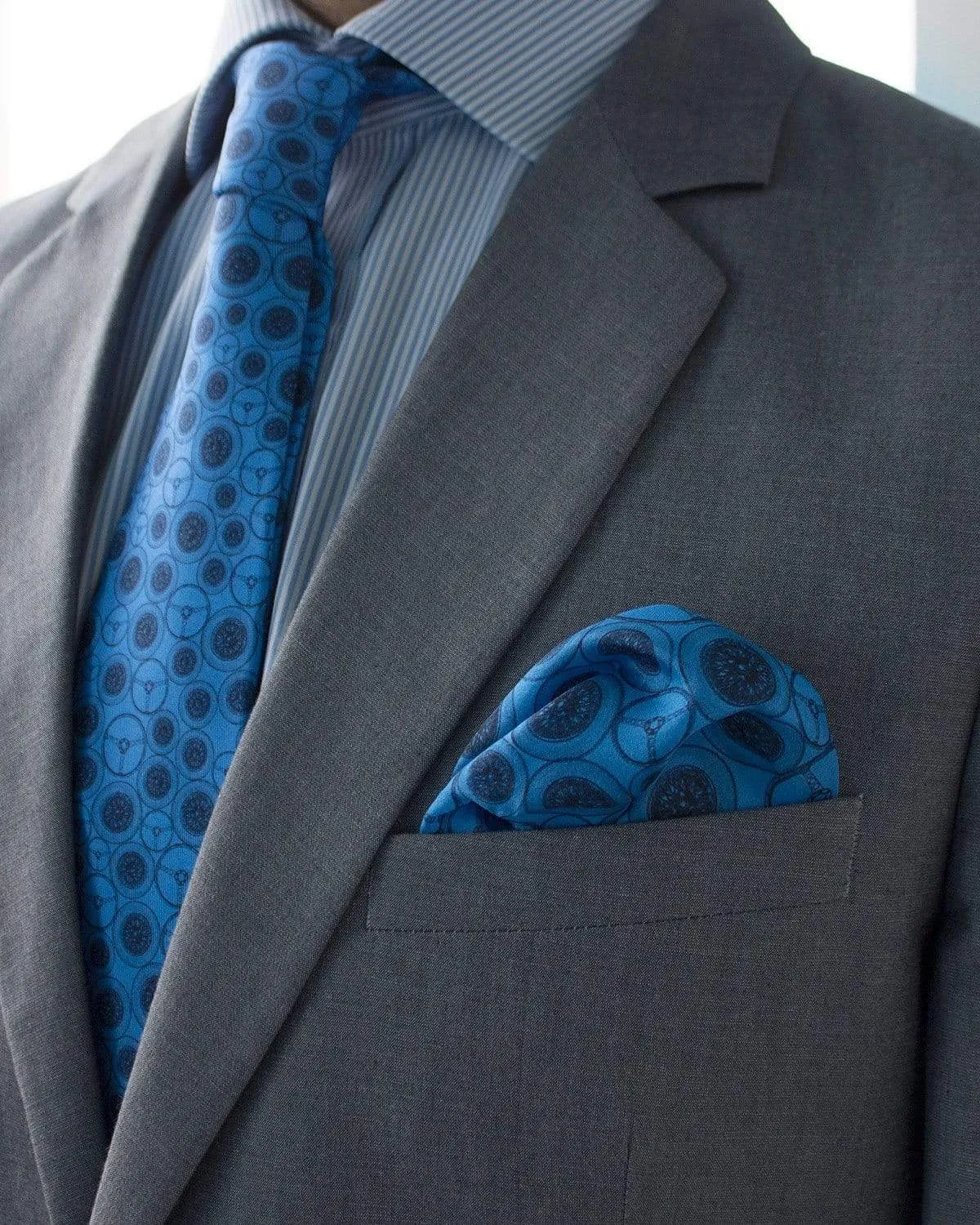 WORLD BEATER - Silk Pocket Square - Sky Blue