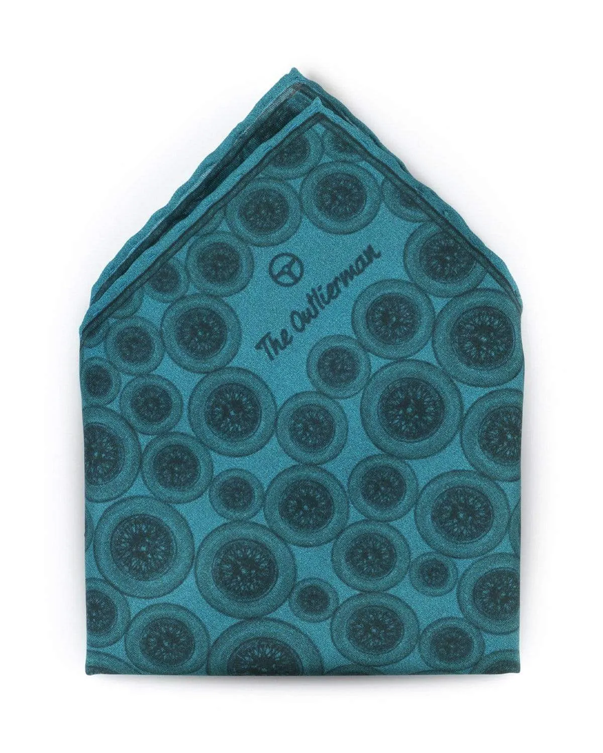 WORLD BEATER - Silk Pocket Square - Teal Blue